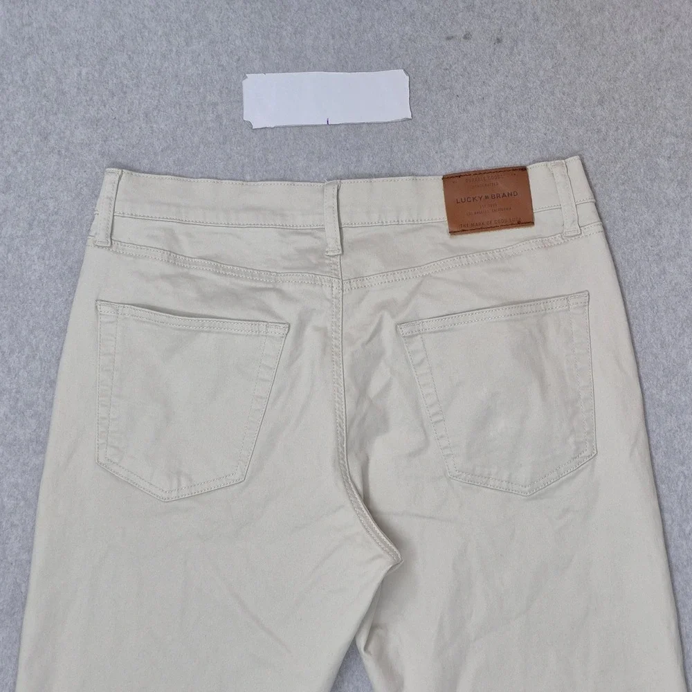Lucky Brand Men Pants 32X30 Beige Chino Twill 410 Athletic Slim Button Zipper
